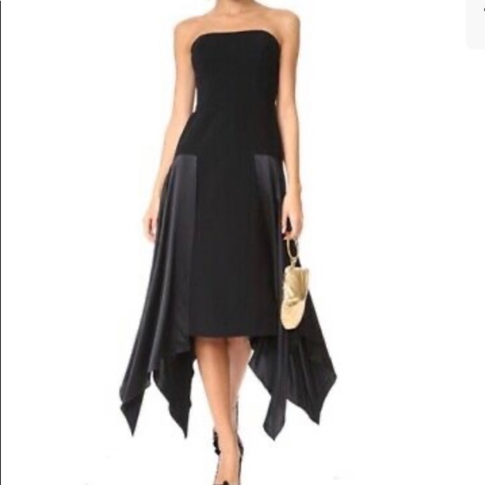 NEW cinq a sept Women’s Elsa Drapey Crepe Strapless Cocktail Dress size 4 Black